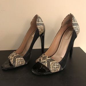 Rachel by Rachel Roy Tan & Black Tribal Heels